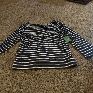 Kate spade medium broom street stripe scallop knit top